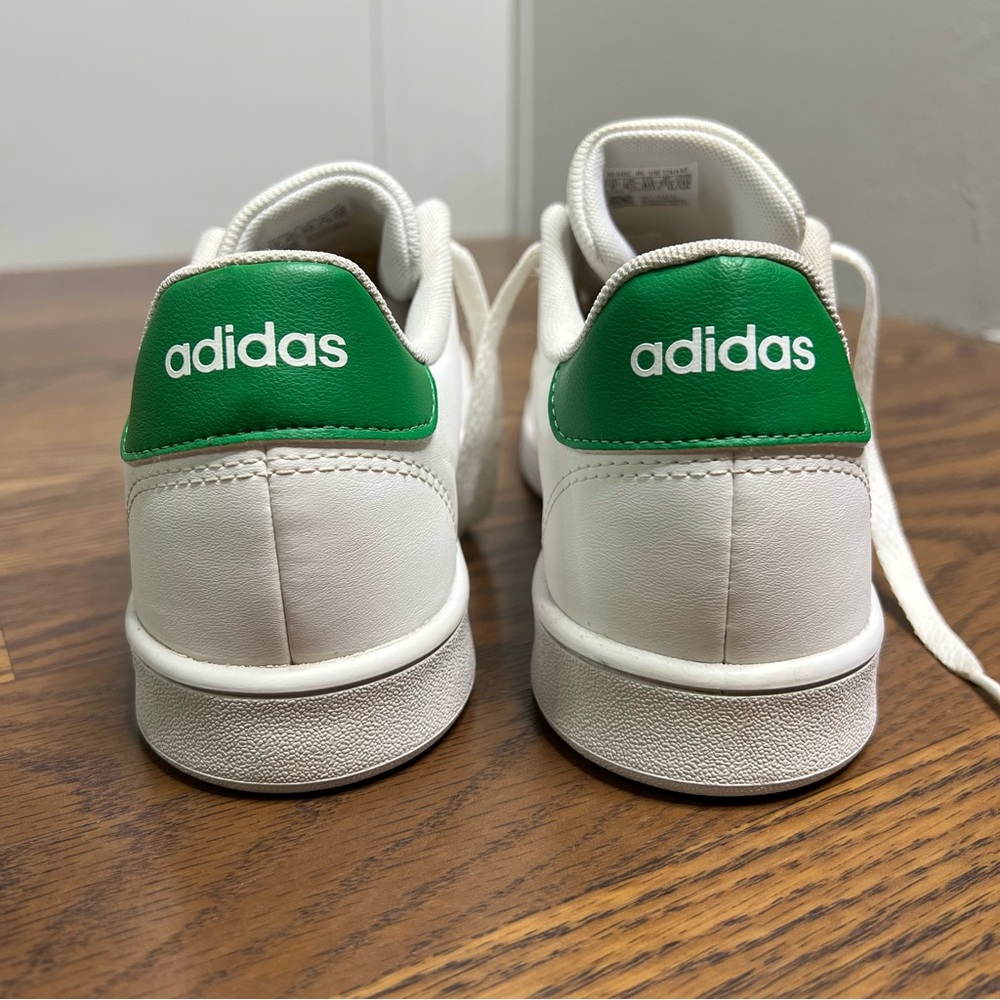 Adidas Advantage Base sneaker in white with green accents in Men’s size 7 - Picture 6 of 12